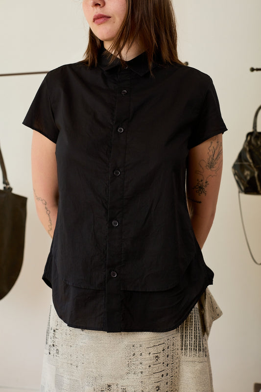 Double Layer Front Hem Shirt