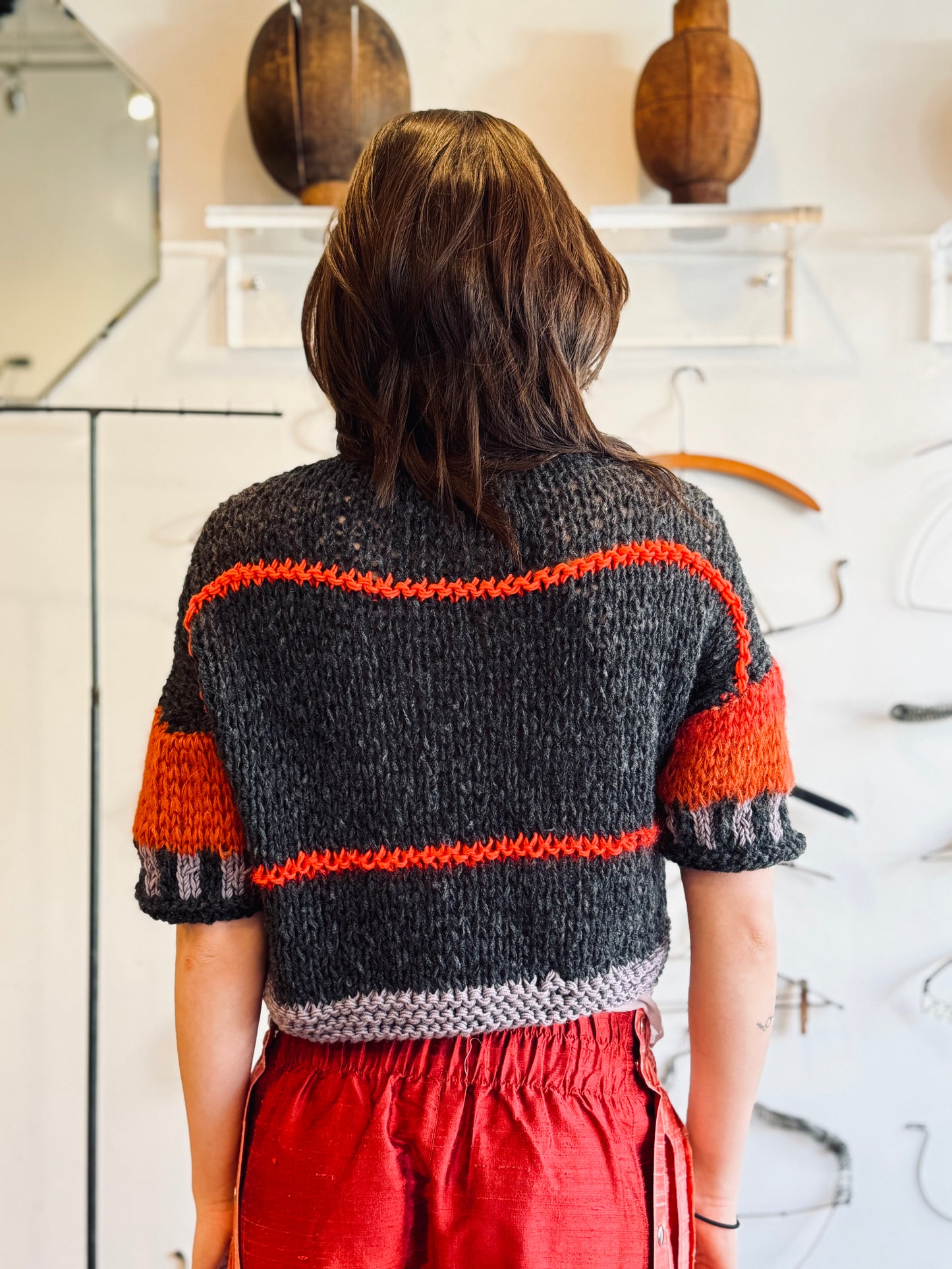 Hand-Knit Rothko Sweater - Puff Sleeve