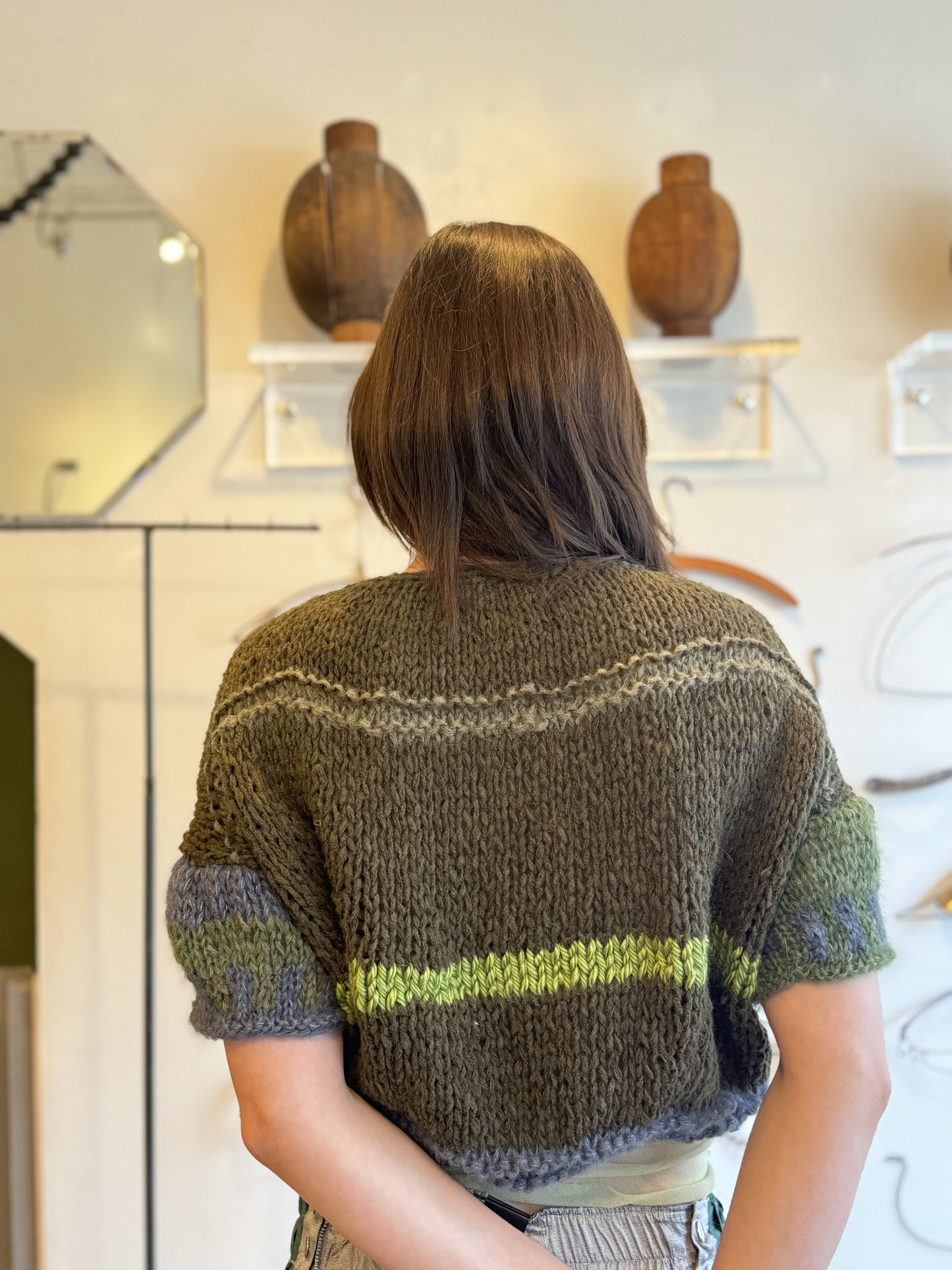 Hand-Knit Rothko Sweater - Puff Sleeve